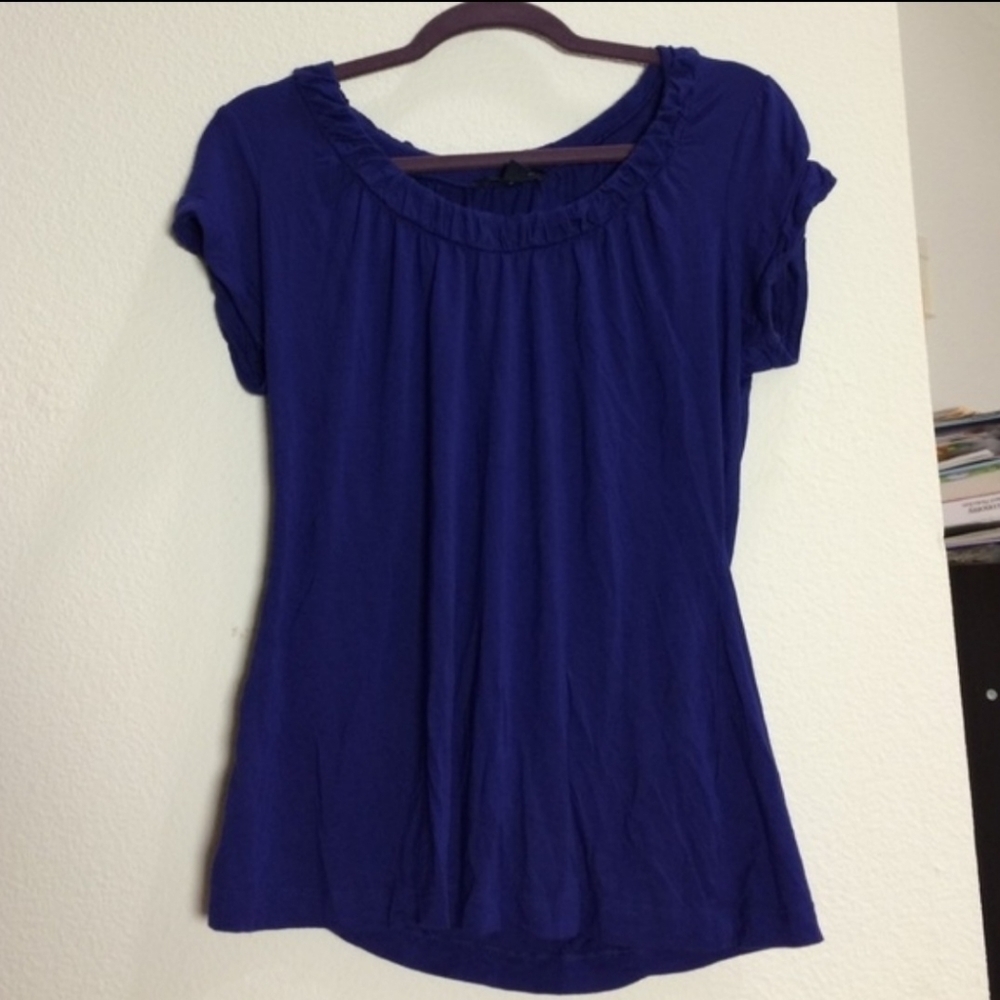 Banana Republic Cobalt Blue Short Sleeve Top Women's XS Classic Basic Core EUC